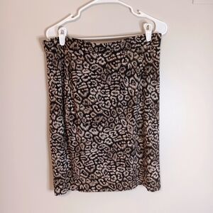Ann Taylor Animal Print Straight Pencil Skirt Sz 12 Petite